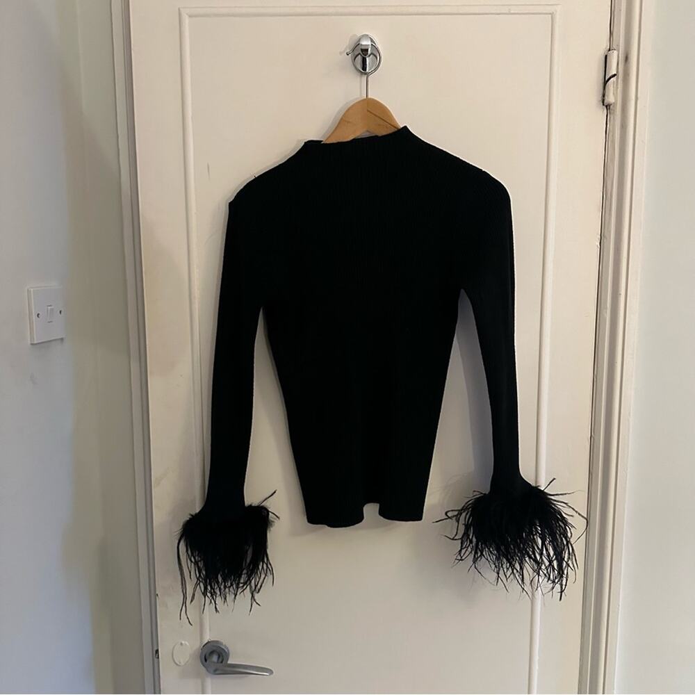 Black Fitted Embellished Blouse - Picture 3 of 4